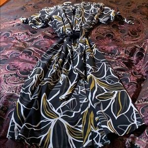 Button down midi dress, black